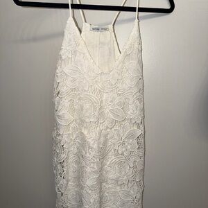 Zara Ivory Lace Sleeveless Dress